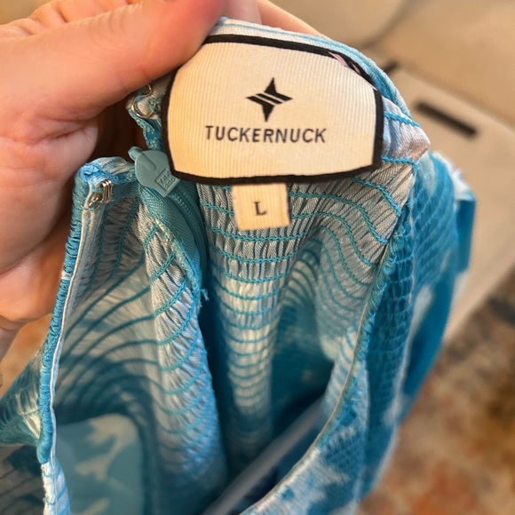 Beautiful Tuckernuck Turquoise and White Smocked dress! - Picture 3 of 3